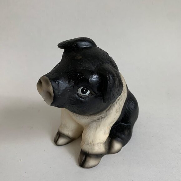 The Farmyard Collection Black White Pig Bank Ceramic - Picture 2 of 5